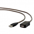 Przedłużacz aktywny USB-A M/F, 10m, czarny