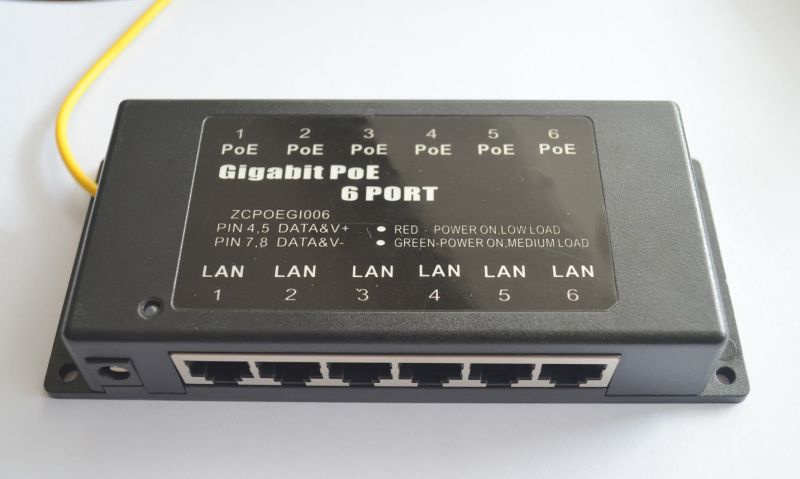 Adapter PoE 6-portowy Gigabitowy
