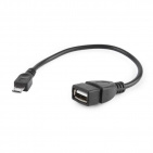 Kabel USB-A(F) - Micro-B(M) 2.0, 15 cm