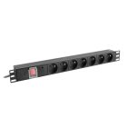 Lanberg PDU-07E-0200-IEC-BK, listwa zasilająca 19", 7 gniazd, 2m, wtyk UPS (C14)