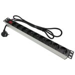 Base Link BL-PDU198NS-18F listwa zasilająca 19", 9 gniazd, 1,8m z wyłącznikiem, srebrna