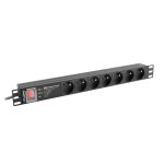 Lanberg PDU-PRO-07E-0200-BK, listwa zasilająca 19", 7 gniazd Schuko, 2m