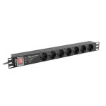 Lanberg PDU-PRO-07F-0200-BK, listwa zasilająca 19", 7 gniazd Schuko, 2m