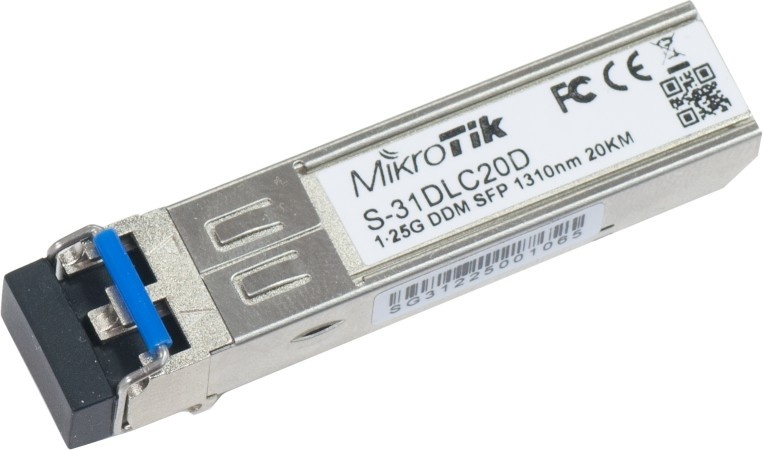 MikroTik S-31DLC20D SFP Dual, 1.25Gbps, SM LC, 1310nm, 20km