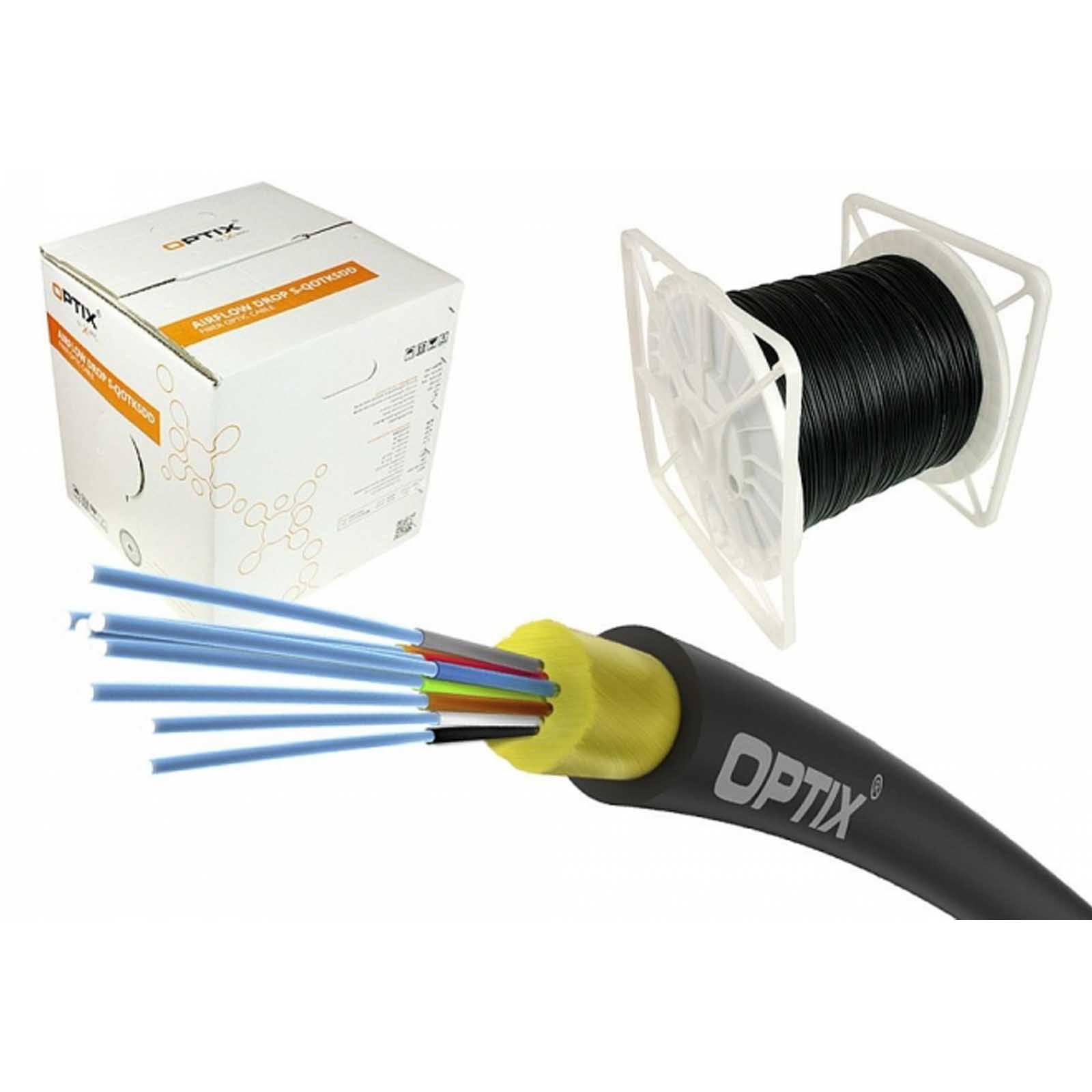 Optix kabel AirFlow S-QOTKSdD 8J 9/125 ITU-T G.657A2 (Span 80m) - 1000m BOX