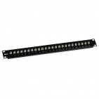 Patch panel 19" 1U 24 porty typu F, czarny