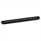 Patch panel 19" 1U 24 porty typu F, czarny