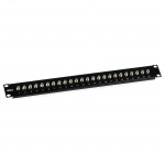 Patch panel 19" 1U 24 porty typu F, czarny