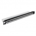 Patch panel modularny 19" 1U 24 porty, czarny