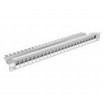 Patch panel modularny 19" 1U 24 porty, szary