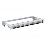 Patch panel modularny wysuwany 19" 1U 24 porty, szary