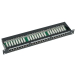 Patch panel STP 19" kat.6, 24 porty z listwą