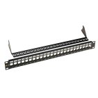 Solarix SX24M-0-STP-BK-UNI, uniwersalny modularny nieobłożony patch panel Solarix 24 porty 1U czarny
