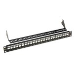 Solarix SX24M-0-STP-BK-UNI, uniwersalny modularny nieobłożony patch panel Solarix 24 porty 1U czarny