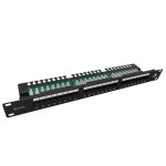 Solarix SX24L-5E-UTP-BK-N, 19" nieekranowany patch panel kat. 5e z 24 portami RJ45 z listwą łącząca,