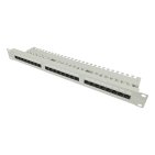 Patch panel UTP 19" kat.5e, 24 porty z listwą, szary