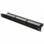 Patch panel UTP 19" kat.6, 48 portów z listwą