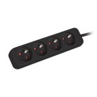 Lanberg PS0-04E-0150-BK Listwa zasilająca 1,5m, 4 gniazda, czarna