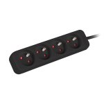 Lanberg PS0-04E-0150-BK Listwa zasilająca 1,5m, 4 gniazda, czarna