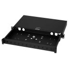 StalFlex DFO19-1U-12D-B Przełącznica światłowodowa 19" 1U 12xSC Duplex, wysuwana, czarna