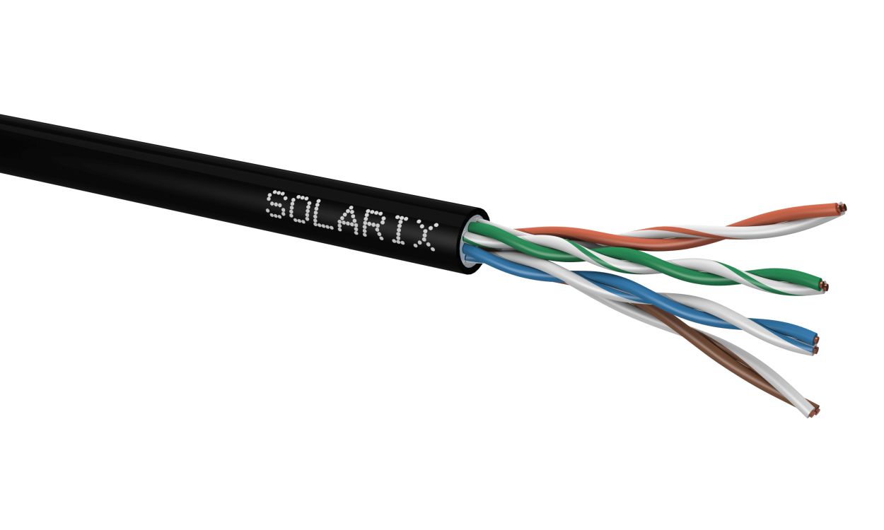Przewód UTP Solarix, kat.5e, box 305m, zewnętrzny żelowany SXKD-5E-UTP-PEG
