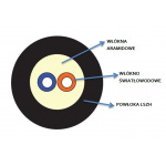 Światłowód S-NOTKSp 2J G.657A2, okrągły czarny