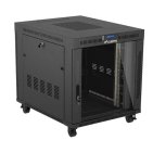 Lanberg FF01-8015-12BL Szafa stojąca instalacyjna 19" 15U, 800x1000mm, drzwi szklane, LCD, szara