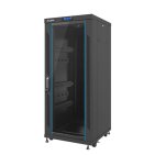 Lanberg FF02-6627L-12B Szafa stojąca 19" 27U Lanberg, 600mm, drzwi szklane, LCD, czarna