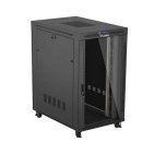 Lanberg FF01-8227-12BL Szafa stojąca 19" 27U Lanberg, 800x1200mm, drzwi szklane, LCD, czarna