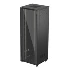 Lanberg FF01-8847-12B Szafa stojąca instalacyjna 19" 47U, 800x800mm, drzwi szklane, czarna