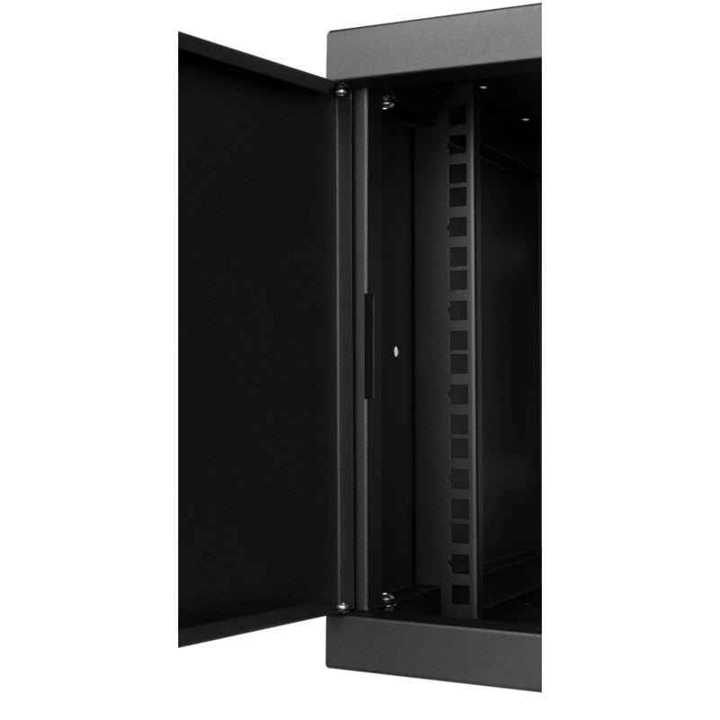 Szafa wisząca 10" 6U, 300mm, drzwi metalowe, czarna (zestaw)