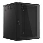 Lanberg WF01-6615-10B Szafa wisząca 19" 15U, 600mm, drzwi szklane, czarna