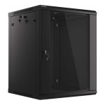 Lanberg WF01-6615-10B Szafa wisząca 19" 15U, 600mm, drzwi szklane, czarna