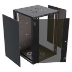 StalFlex C-RC19-18U-450GB Szafa wisząca 19" 18U, 450mm, drzwi szklane, czarna
