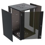StalFlex C-RC19-18U-450GB Szafa wisząca 19" 18U, 450mm, drzwi szklane, czarna