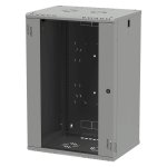 StalFlex C-RC19-18U-450GG Szafa wisząca 19" 18U, 450mm, drzwi szklane, szara