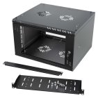 StalFlex S-RC19-6U-450GB-SP150M Szafa wisząca 19" 6U, 450mm, drzwi z szybą poliwęglanową, czarna + p