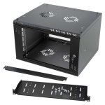 StalFlex S-RC19-6U-450GB-SP150M Szafa wisząca 19" 6U, 450mm, drzwi z szybą poliwęglanową, czarna + p