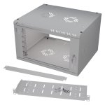 StalFlex S-RC19-6U-450GG-SP150M Szafa wisząca 19" 6U, 450mm, drzwi z szybą poliwęglanową, szara + pó