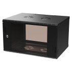 StalFlex P-RC19-6U-450GB Szafa wisząca Professional 19" 6U, 450mm, drzwi szklane, czarna