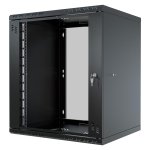 StalFlex S-RC19-12U-450GB Szafa wisząca Standard 19" 12U, 450mm, drzwi szklane, czarna