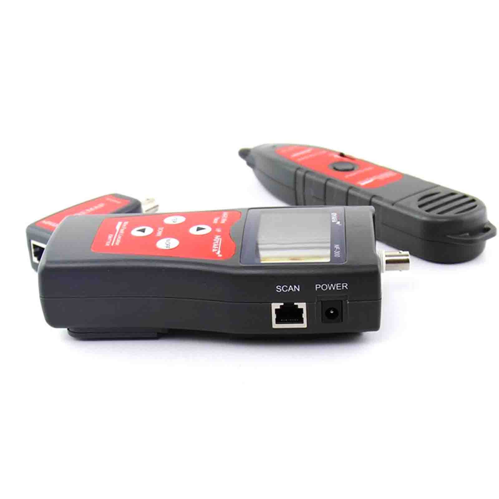 Tester okablowania LCD z szukaczem/skanerem kabli, RJ-45, RJ-11, BNC, USB (NF-300)