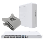 MikroTik PWR-Line PRO PL7510Gi, Cloud Router Switch CRS312-4C+8XG-RM, quickMOUNT-X QM-X